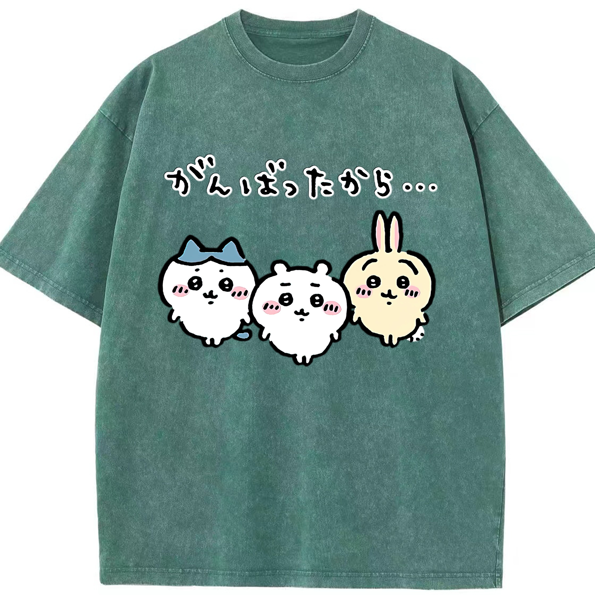 （画像用） ちいかわ ハチワレ Chii-kawa hachiware 綿100% ヴィンテージ風 半袖Tシャツ（フロントプリント）